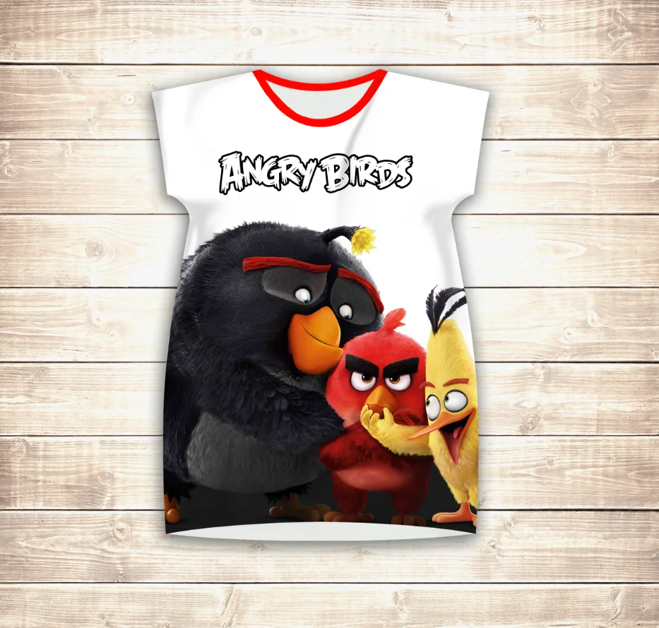 Плаття - туніка 3D Angry Birds Friends Дорослі і дитячі розміри