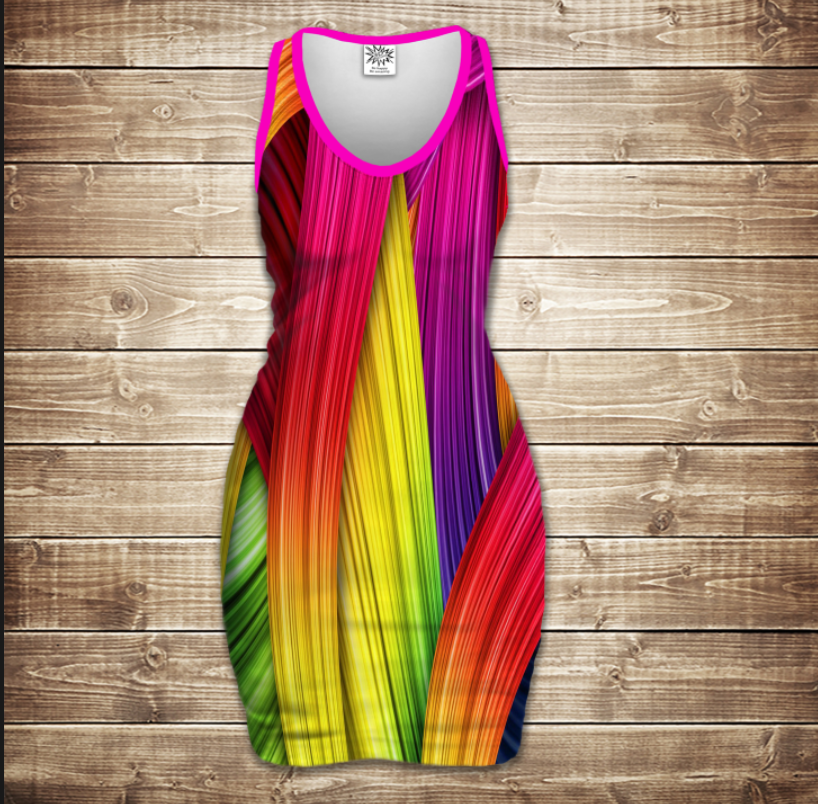 Плаття - майка 3D -  Rainbow color