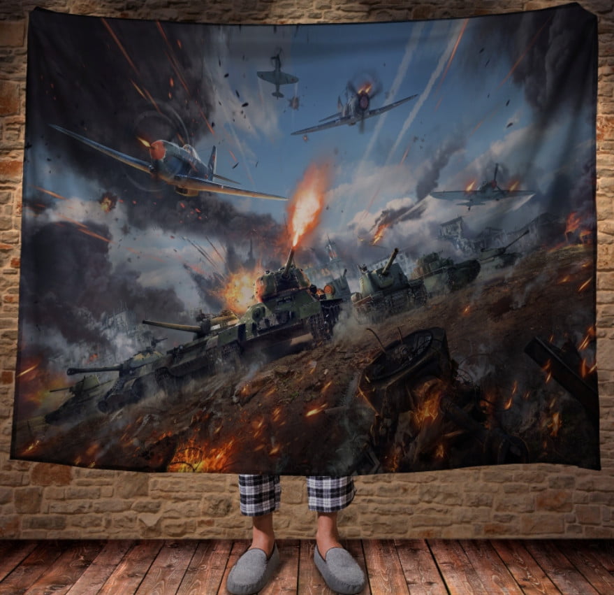 Плед з 3D принтом - Танки in battle War Thunder