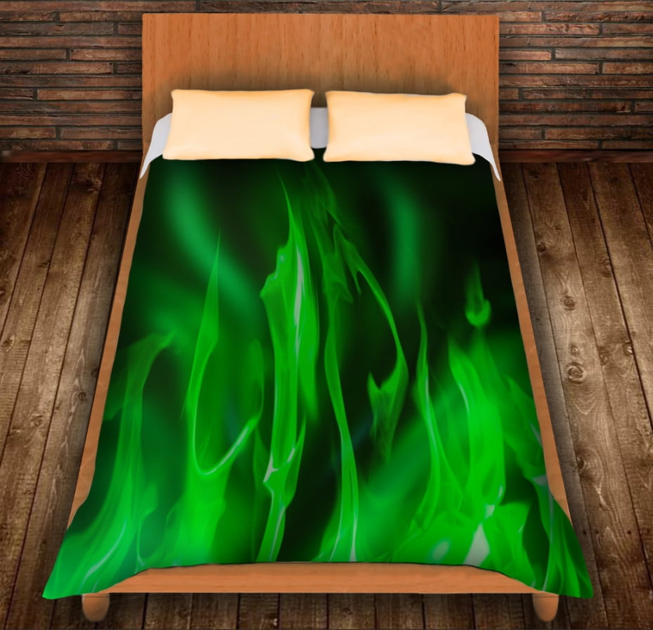 Плед з 3D принтом -Зелений вогонь