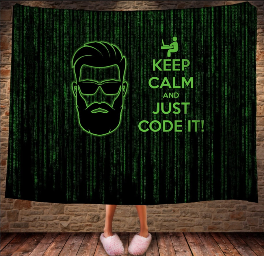 Плед з 3D принтом -Keep Calm and Just Code It