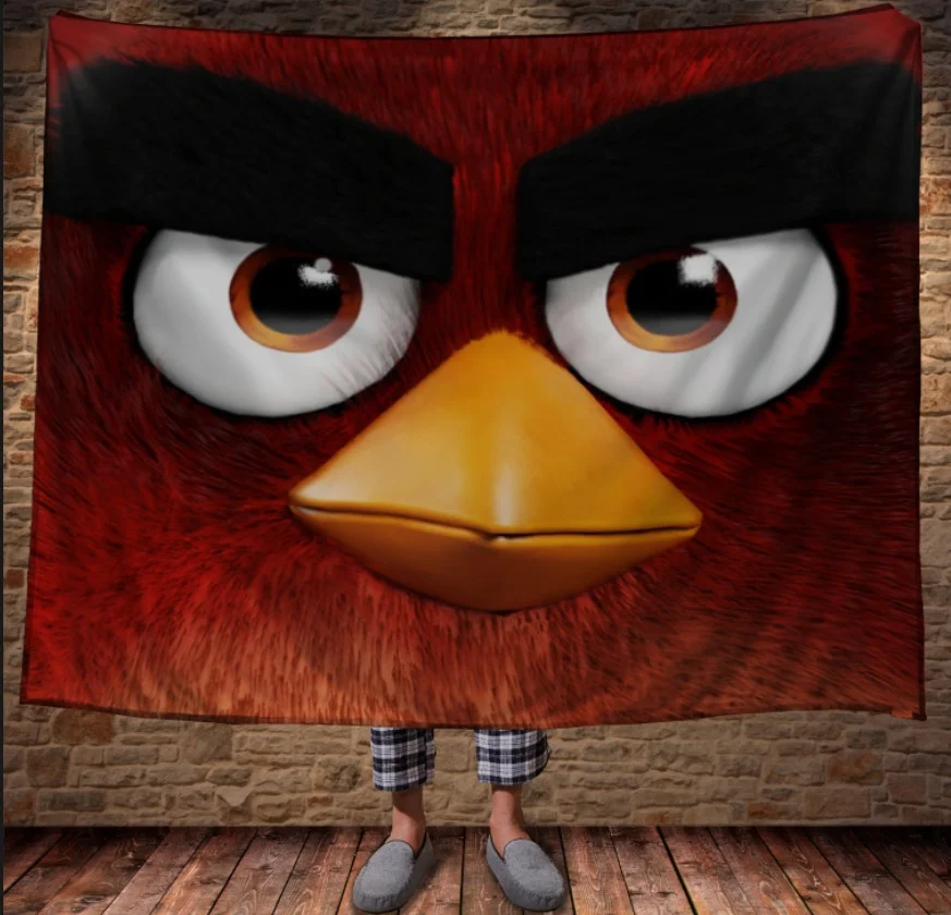 Плед з 3D принтом -Angry Birds Red