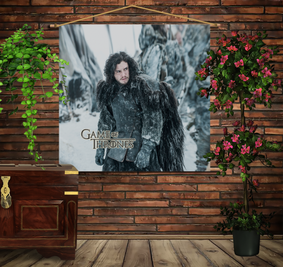 Мобільна картина-постер на тканині з 3D з принтом Game of Thrones Jon Snow