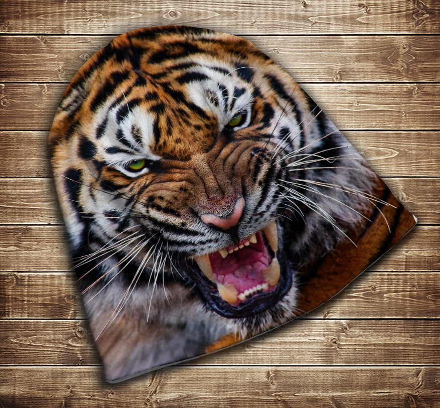 Шапка з 3D принтом - Оскал Тигра Всі розміри