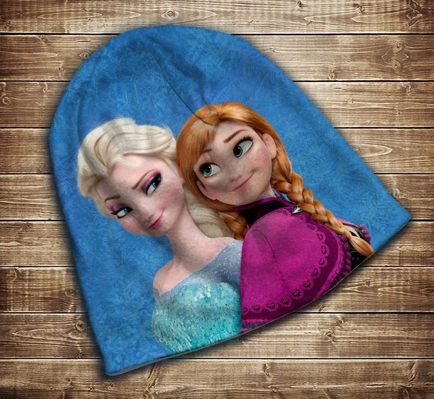 Шапка з 3D принтом -  Frozen Анна і Ельза Всі розміри