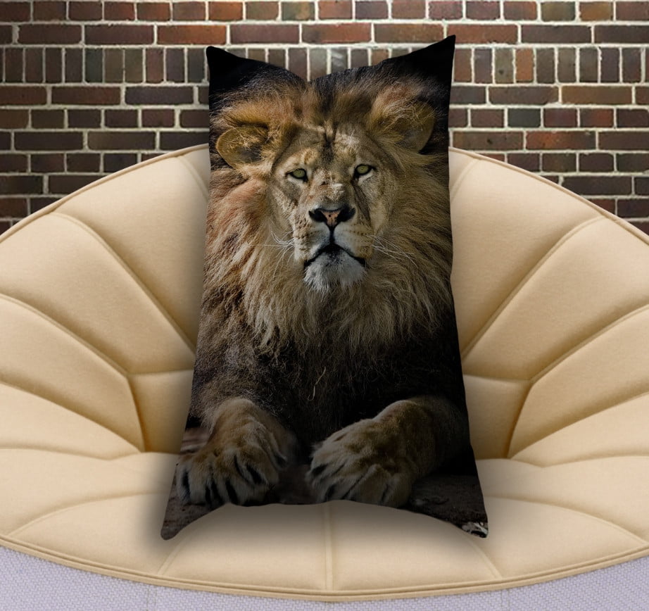 Подушка ростова вертикальна з 3D принтом  Лев