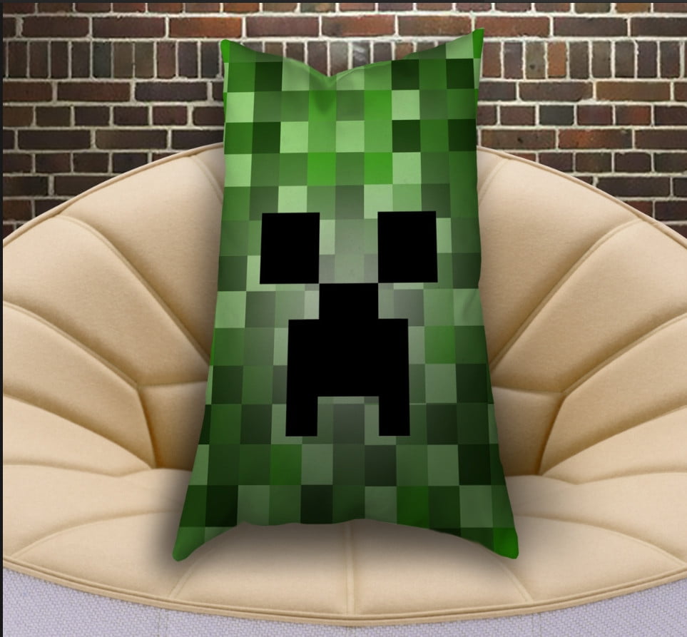 Подушка ростова вертикальна з 3D принтом  Minecraft creeper face