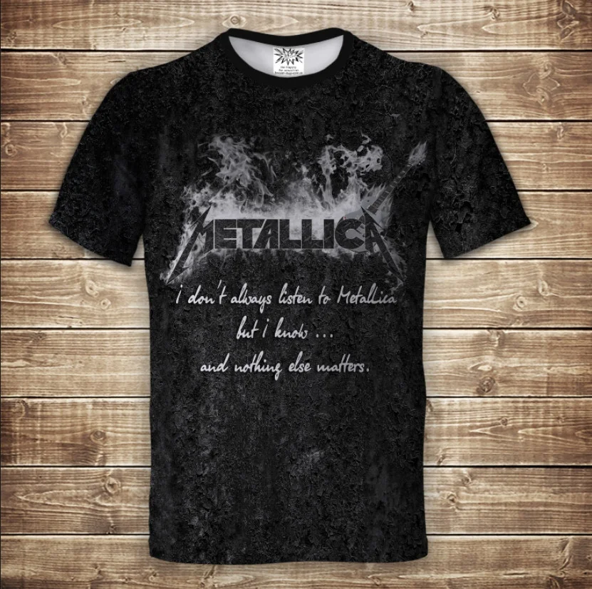 Футболка чоловіча з 3D принтом Metallica. Nothing else matters Дорослі і дитячі розміри