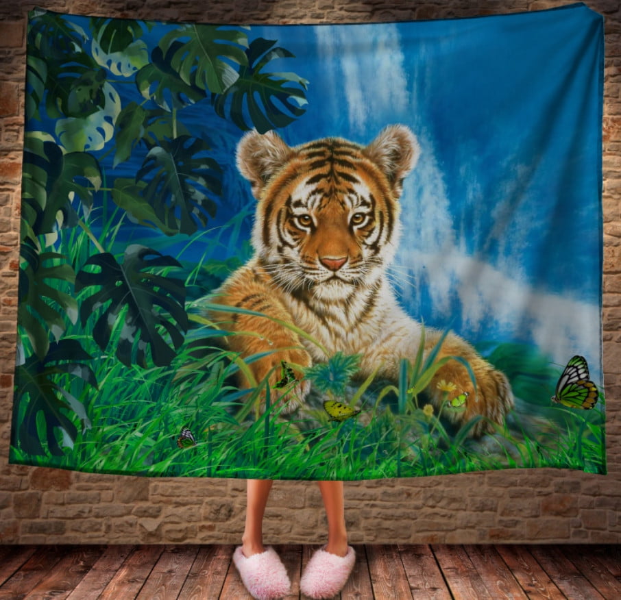 Плед с 3D принтом на тему-Тигр