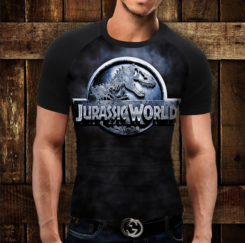Футболка-реглан с 3D принтом Jurassic World Logo
