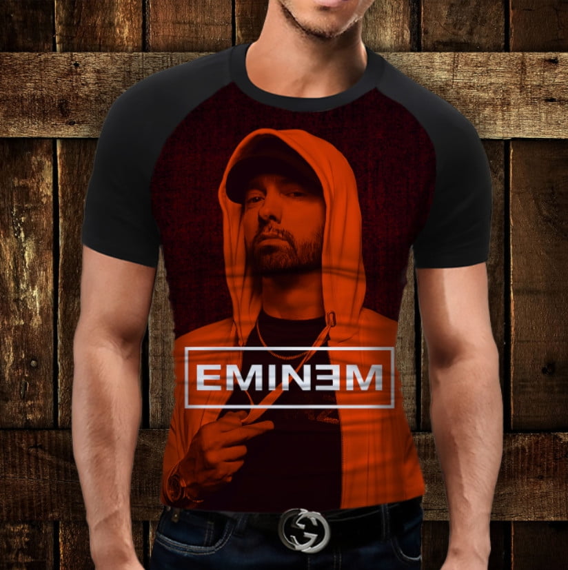 Футболка-реглан с 3D принтом Eminem Face