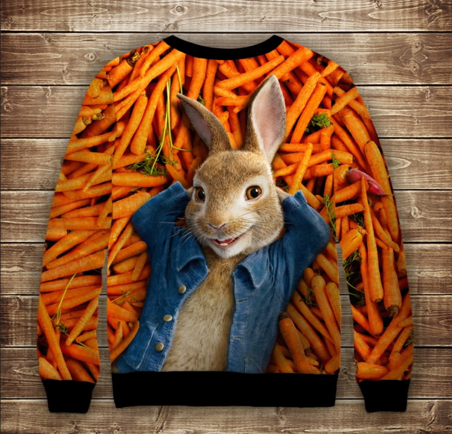 Свитшот 3D Кролик Петрик Морковный рай