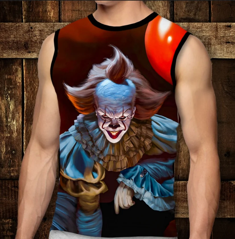 Футболка-безрукавка с 3D принтом: Pennywise the Dancing Clown. Взрослые и Детские размеры