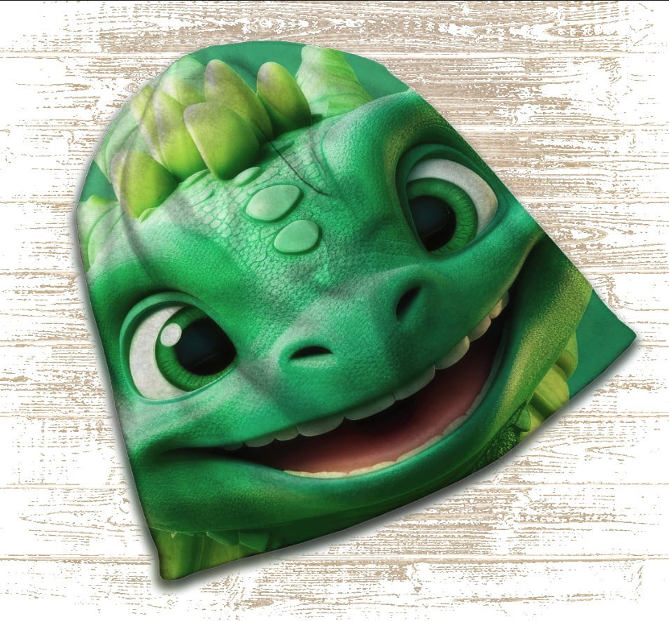 Шапка з 3D принтом - Зелений дракончик