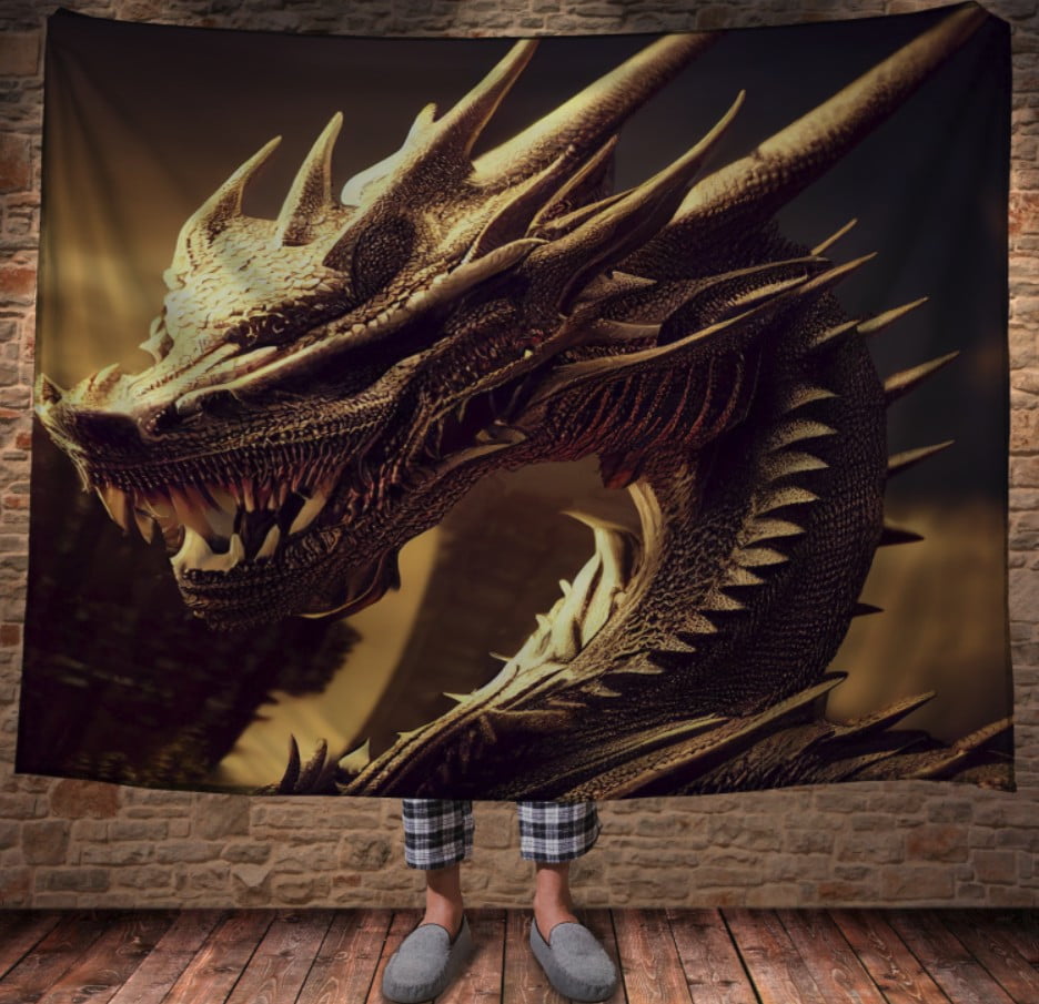 Плед з 3D принтом Реальні великі дракони. Загадковий коричневий дракон