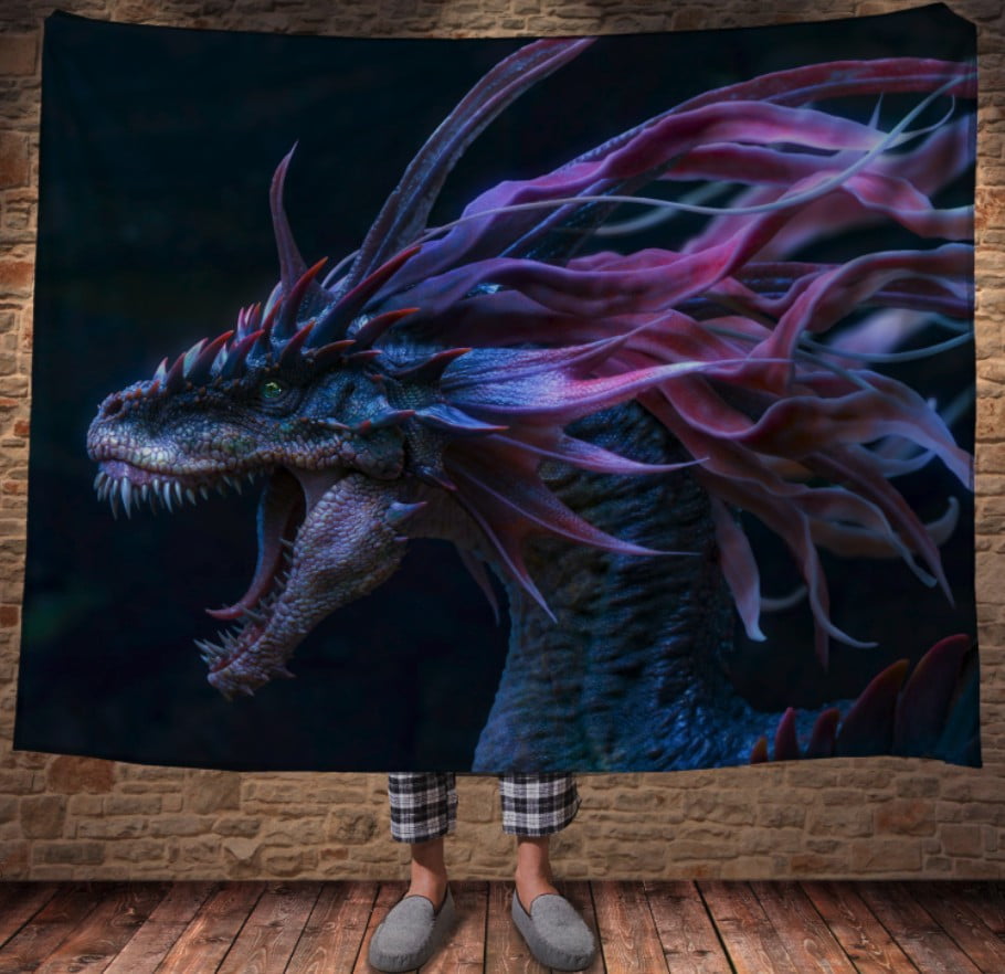 Плед з 3D принтом Реальні великі дракони. Лютий Дракон Горгона