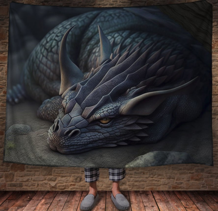 Плед з 3D принтом Реальні великі дракони. Сон кам'яного дракона