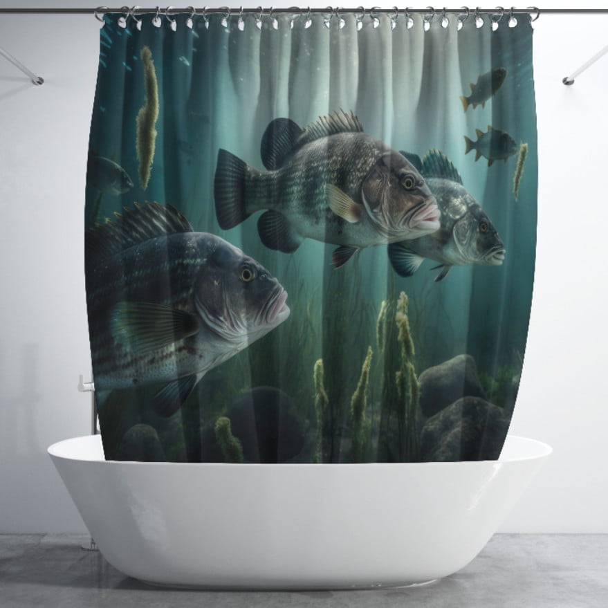 Штора для ванної з 3D принтом екзотичні морськи риби_15
