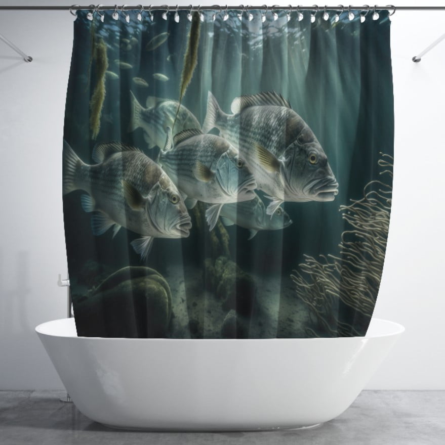 Штора для ванної з 3D принтом екзотичні морськи риби_16