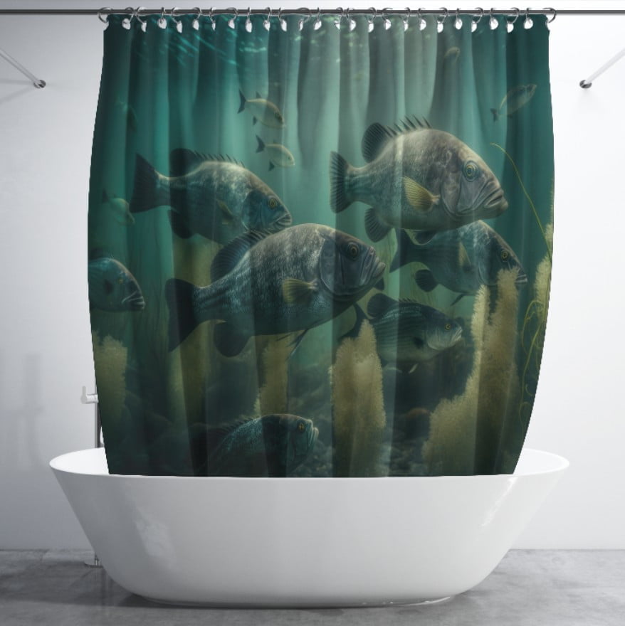Штора для ванної з 3D принтом екзотичні морськи риби_17