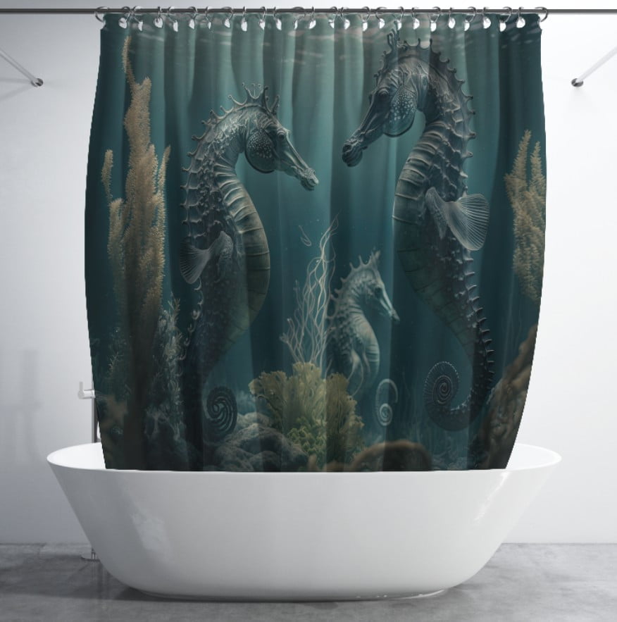 Штора для ванної з 3D принтом екзотичні морськи риби_19