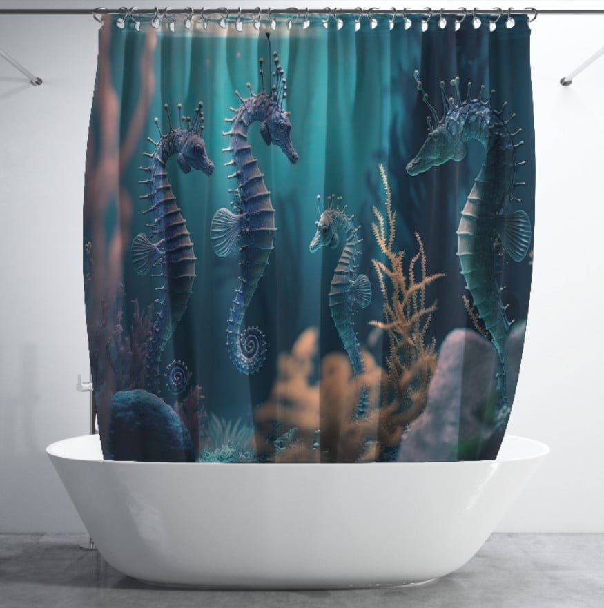 Штора для ванної з 3D принтом екзотичні морськи риби_21
