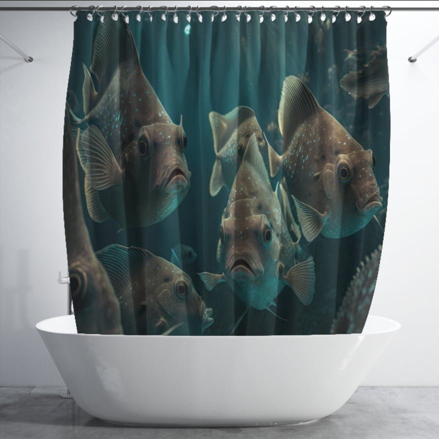 Штора для ванної з 3D принтом екзотичні морськи риби_29
