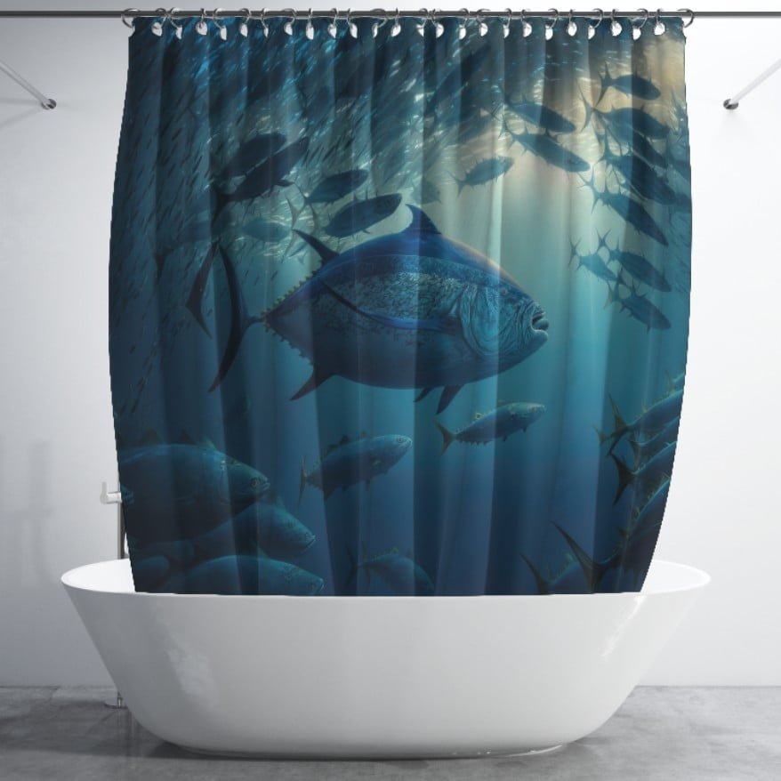 Штора для ванної з 3D принтом екзотичні морськи риби_30