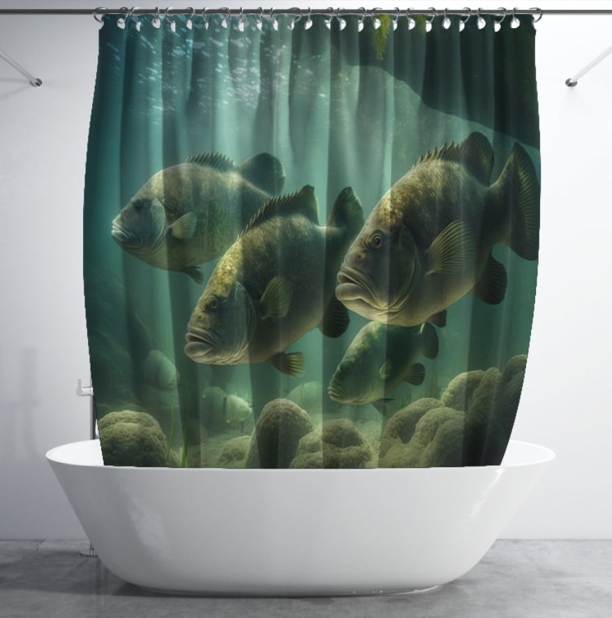 Штора для ванної з 3D принтом екзотичні морськи риби_36