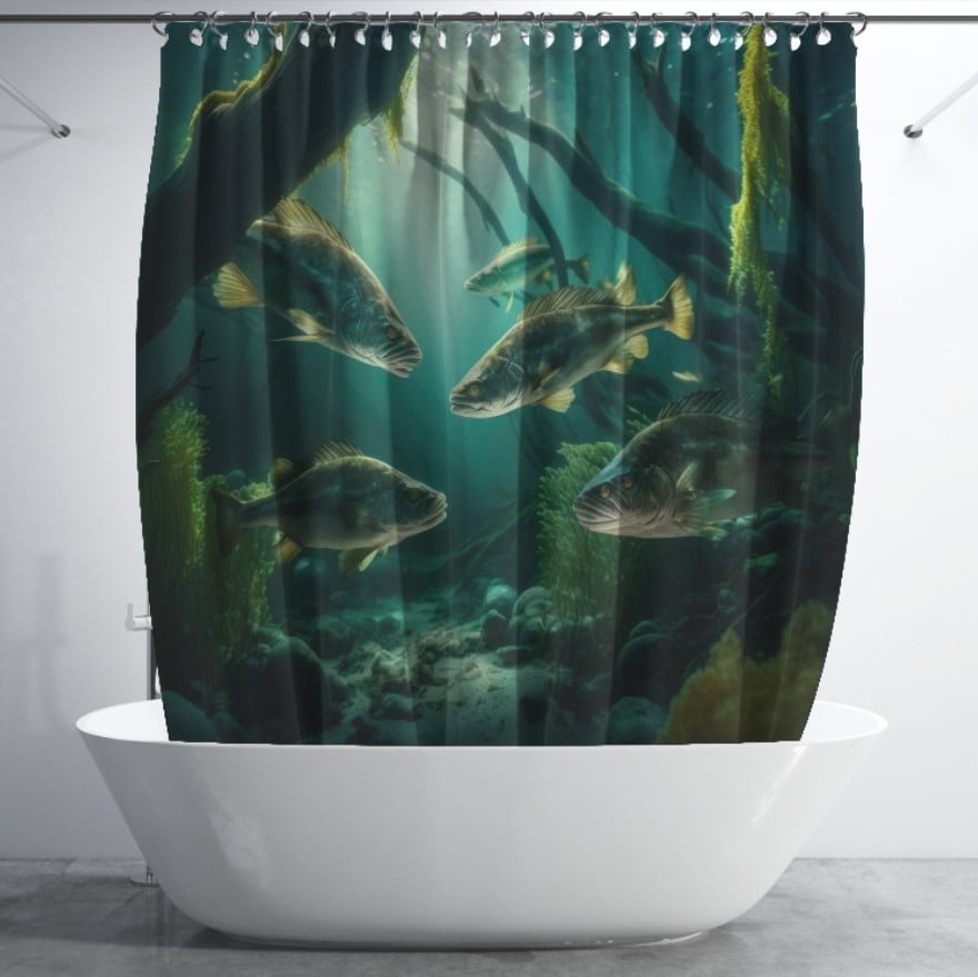 Штора для ванної з 3D принтом екзотичні морськи риби_42