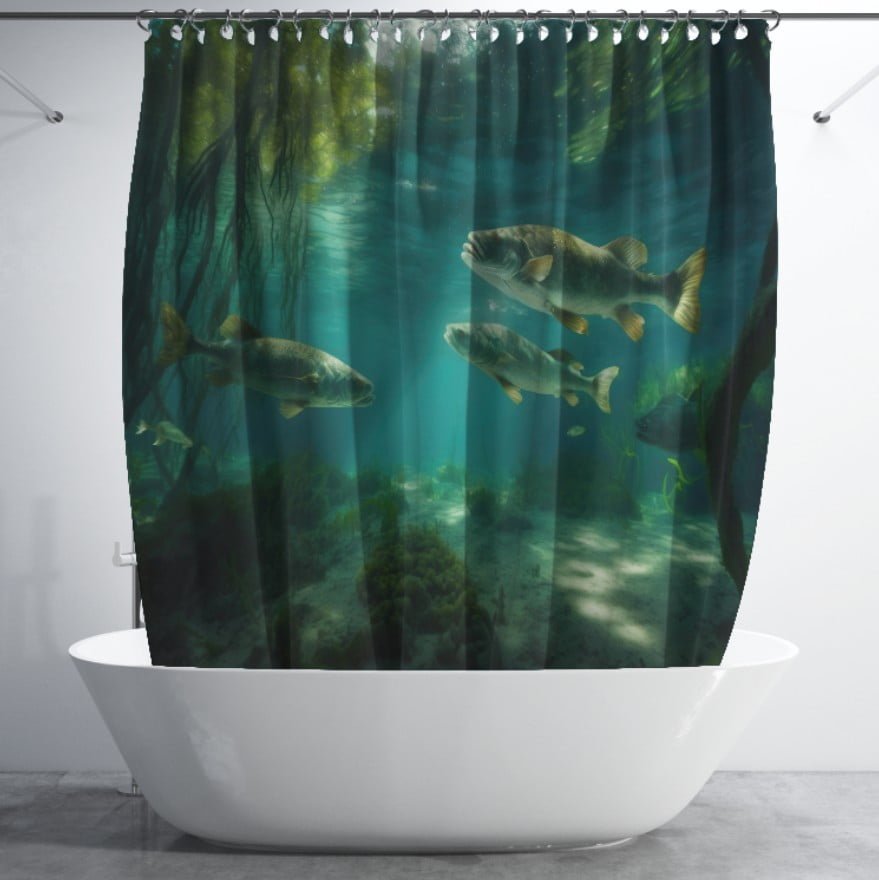 Штора для ванної з 3D принтом екзотичні морськи риби_43