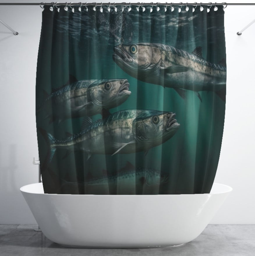 Штора для ванної з 3D принтом екзотичні морськи риби_48