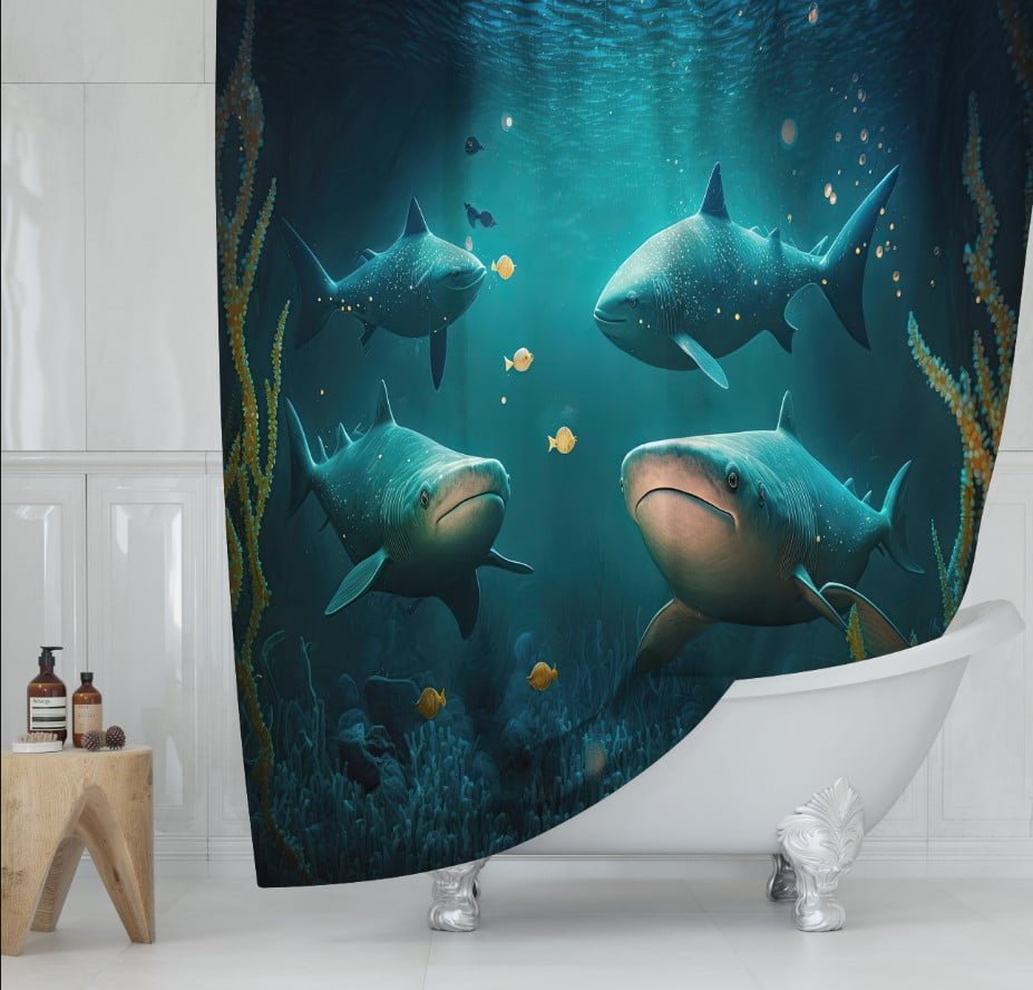Штора для ванної з 3D принтом екзотичні морськи риби_52