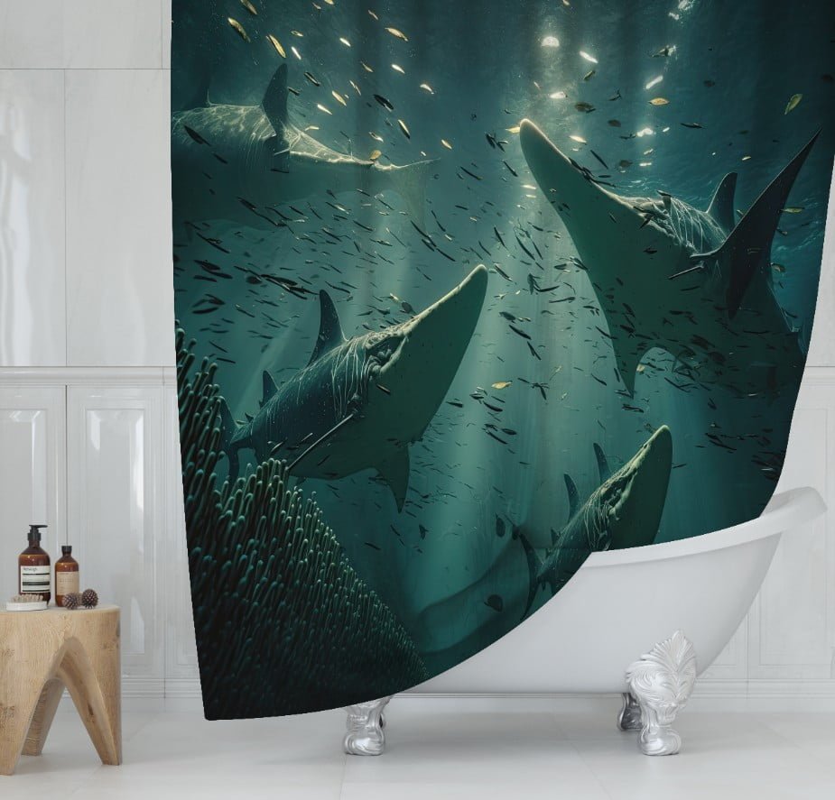 Штора для ванної з 3D принтом екзотичні морськи риби_63