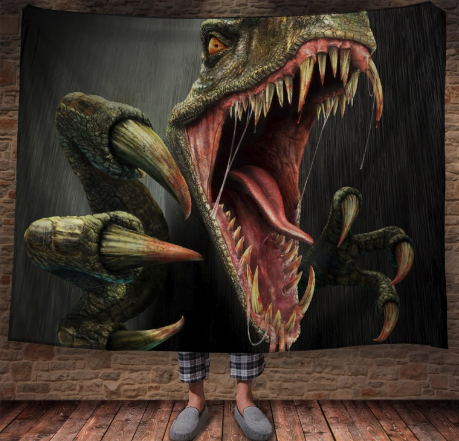Плед з 3D принтом Динозавр з зубами