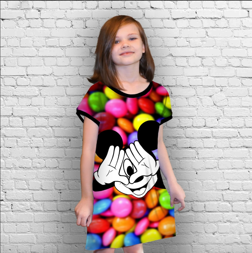 Плаття-туніка 3D принт Міккі та цукерки