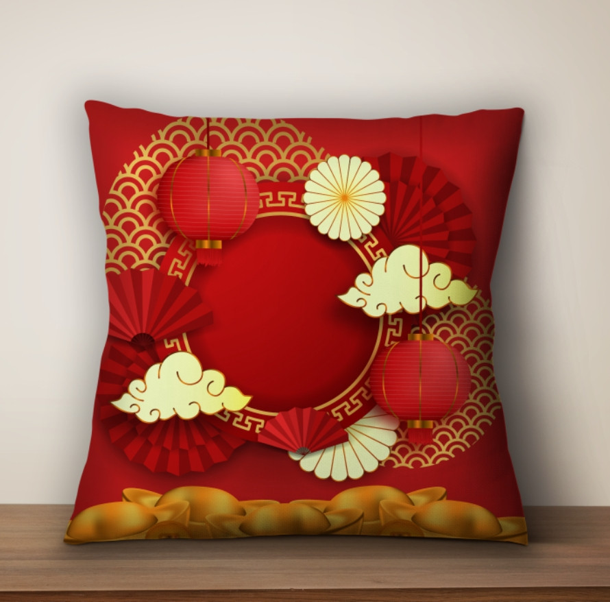 Подушка 3D принтом на тему Китайський стиль