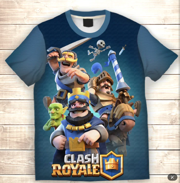 Футболка 3D Clash Royale. 03 Дорослі та дитячі розміри